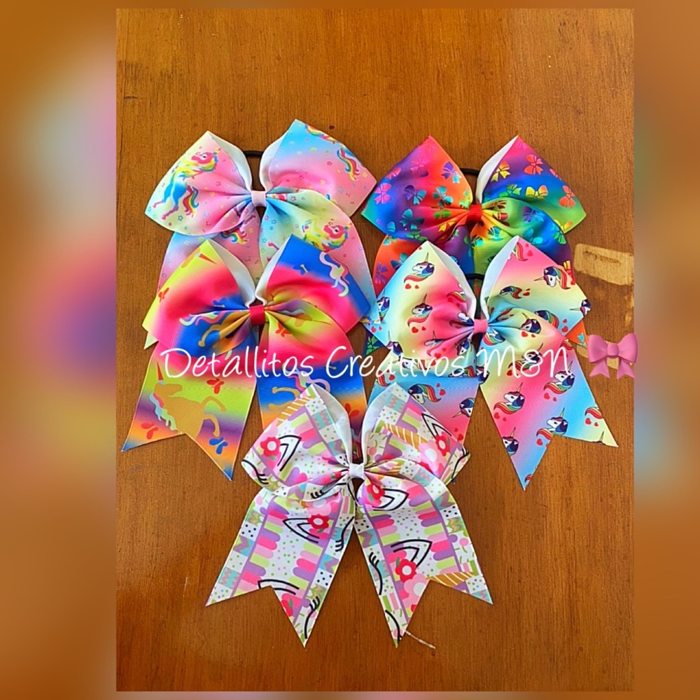 Set of five cheer bows